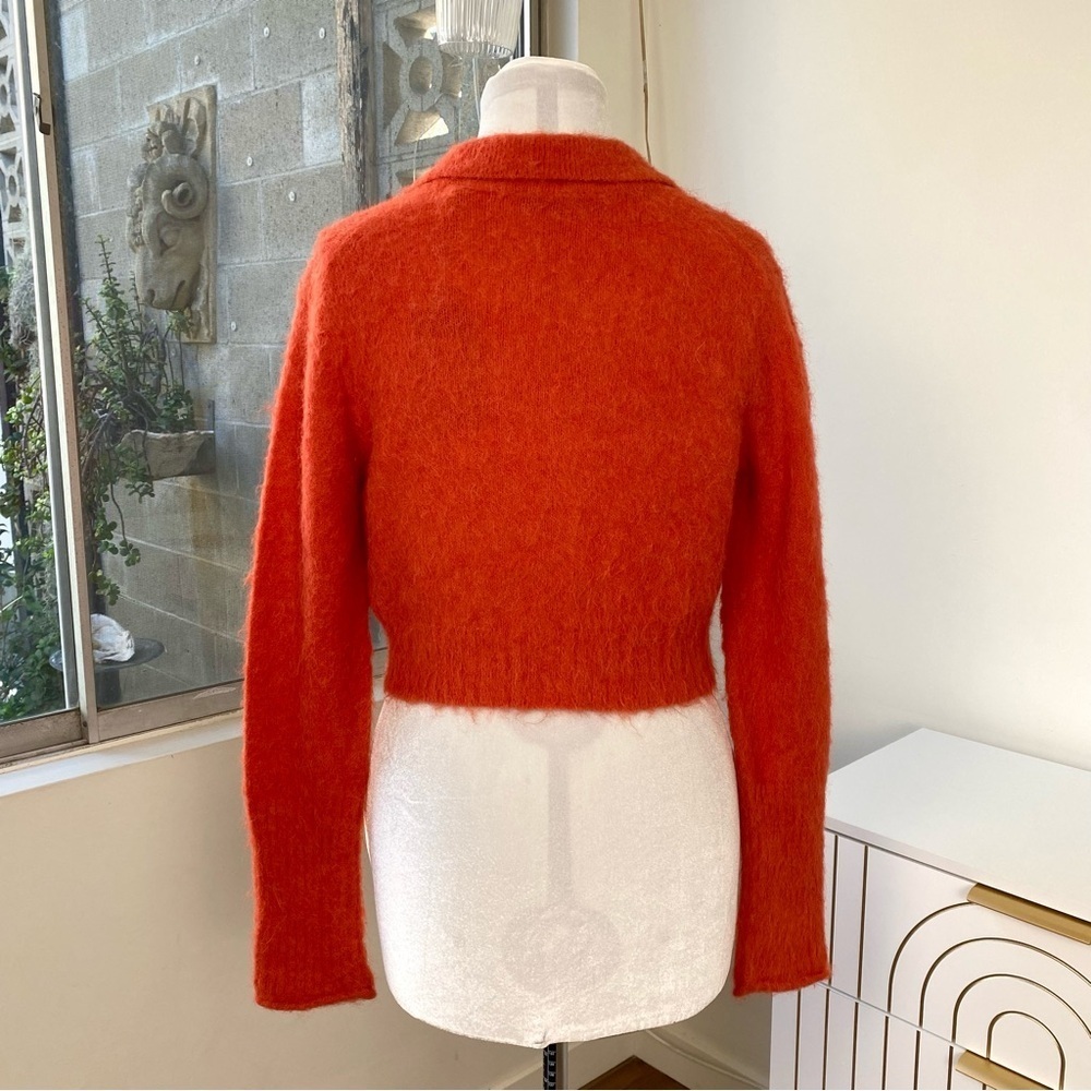 ALLSAINTS NWT Lava Red Alpaca Blend Cropped Cardigan, Size M - Picture 5 of 9